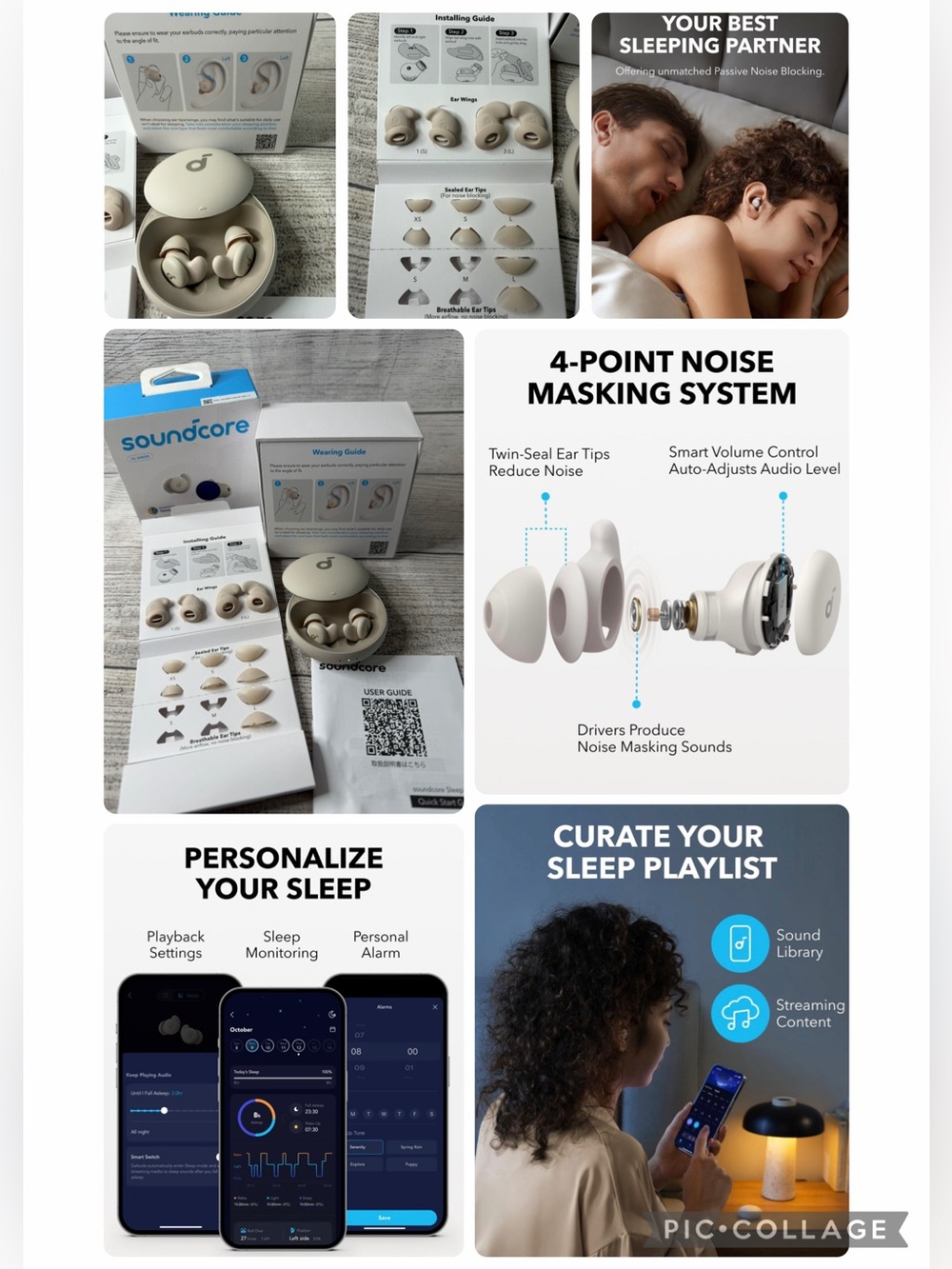 Soundcore Sleep Earbuds - Beige Noise Masking Earbuds